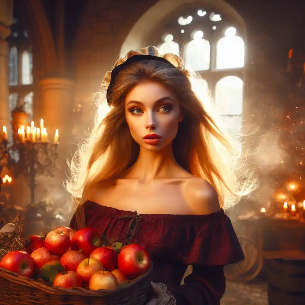 Светлана с яблоком для ритуала присушки на любовь