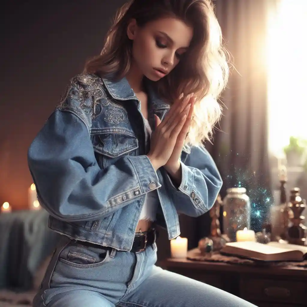 Девушка молится от отворота