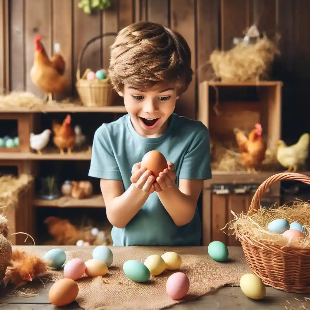 Мальчик с куриным яйцом для ритуала