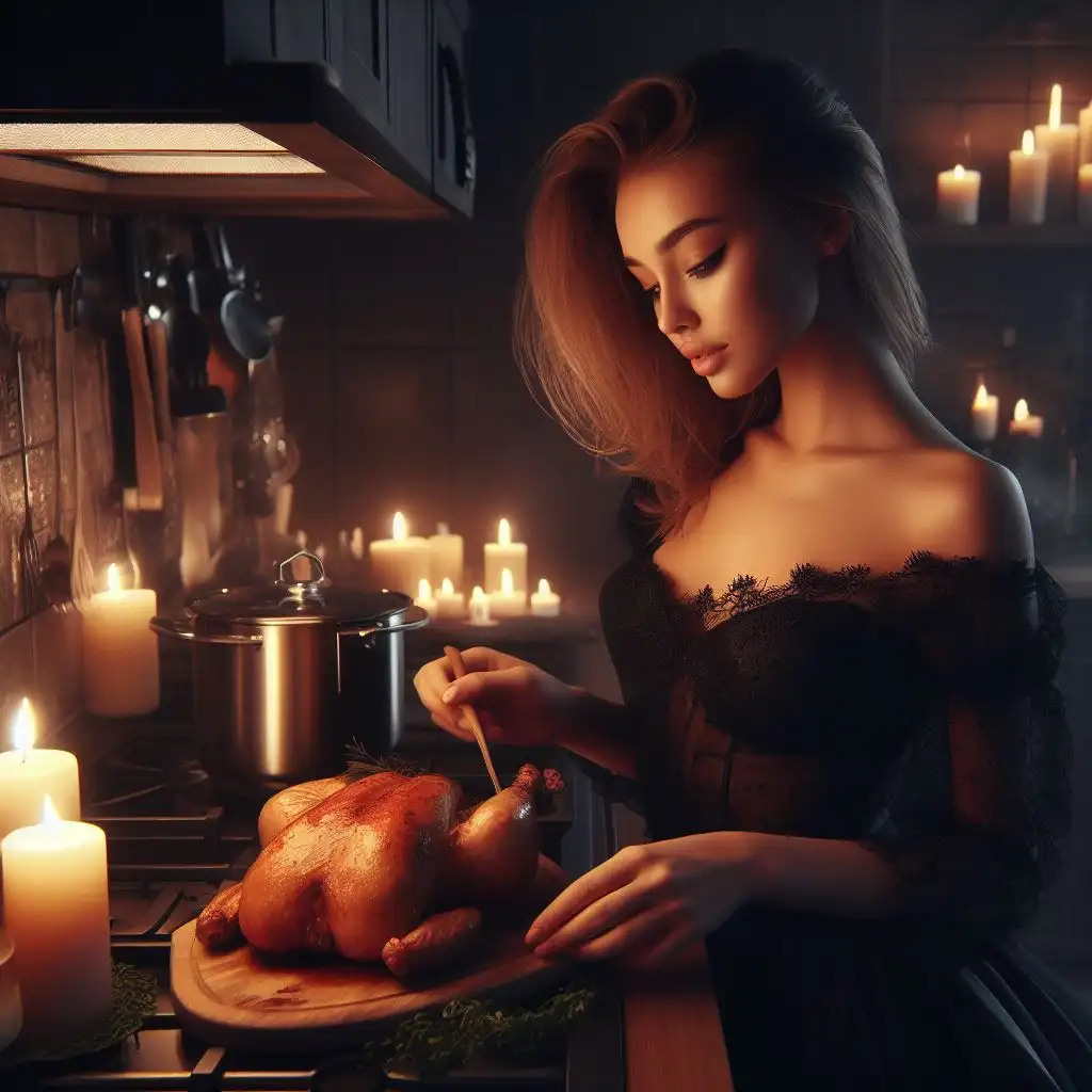 Ведьма приготовила курицу для приворота на еду