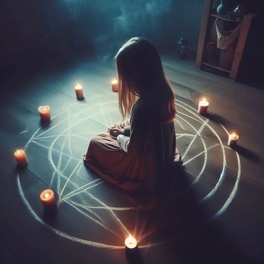 Ведьма проводит ритуал