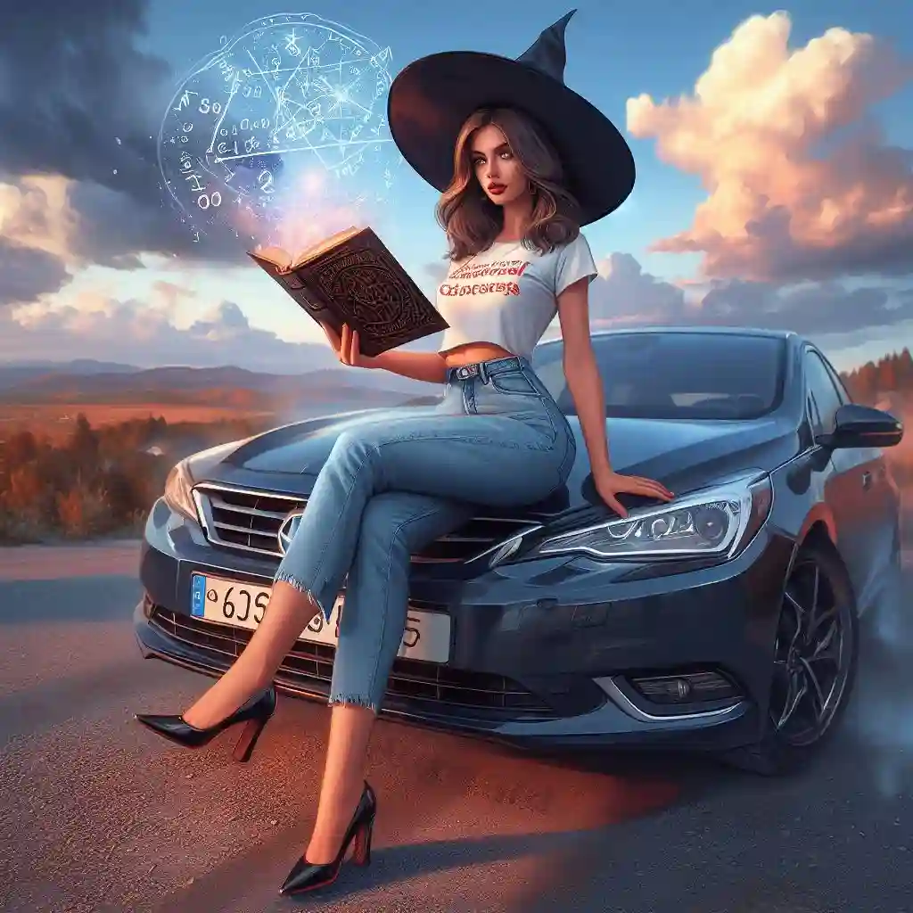 Девушка читает с книги заговор на продажу машины